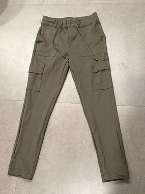 Women's Olive Green Cargo Pants - Drawstring Waist